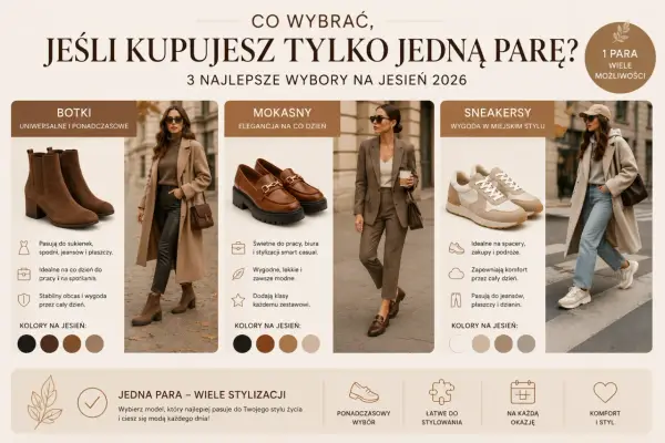 Jesienne buty: botki, mokasyny i sneakersy. Wybierz idealną parę na jesień 2026, która pasuje do Twojego stylu.